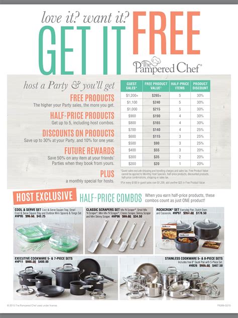 Host an in-home Cooking Party with Pampered Chef for free, half-price and discounted Pampered Chef Products. . Pampered chef hostess rewards